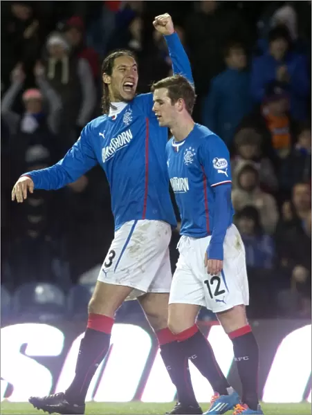 Rangers: Mohsni and Templeton Celebrate Euphoric Goal at Ibrox Stadium, Scottish League One