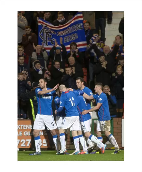 Rangers: Celebrating Nicky Law's Goal - Scottish League One Victory over Dunfermline Athletic (Scottish Cup Champions 2003)