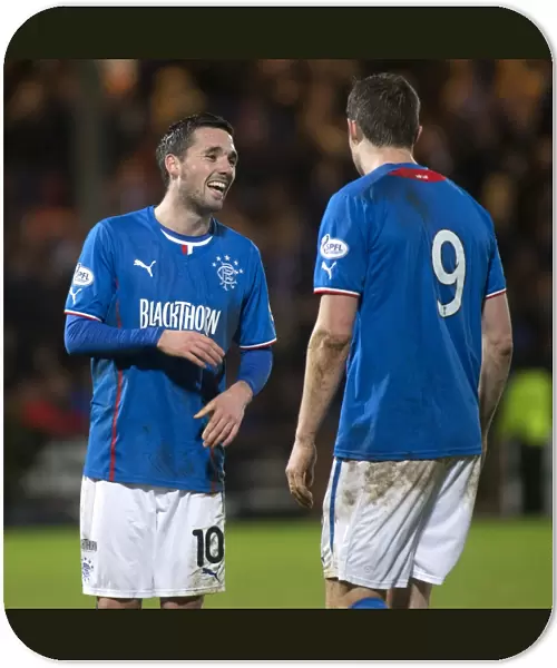 A Lighthearted Moment: Nicky Clark and Jon Daly Share a Laugh at East End Park