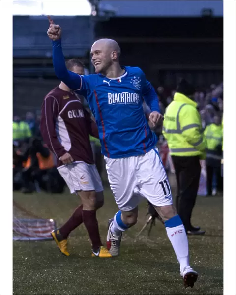 Rangers Nicky Law: Celebrating Goal in Scottish League One Match vs. Stenhousemuir (PA Wire)