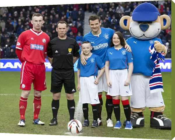 Rangers Football Club: Double Victory Celebration - Lee McCulloch and Mascots with Scottish League One and Scottish Cup at Ibrox Stadium (2003)