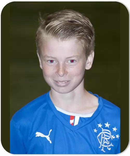 Rangers U13 Soccer Champion Zac Butterworth Lifts the Scottish Cup at Murray Park