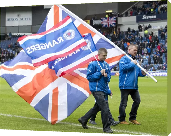 Rangers Football Club: Flag Bearers Honoring the 2003 Scottish Cup Victory Champions