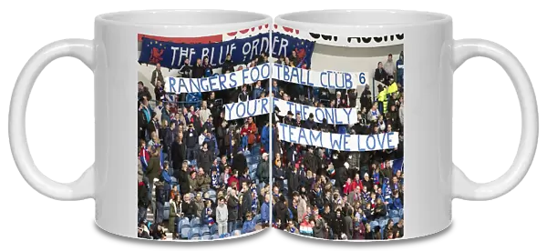 Glory Days at Ibrox: Rangers Football Club's 2003 Scottish Cup Victory - Jubilant Fans Celebrate with Scottish Cup Winners Banner
