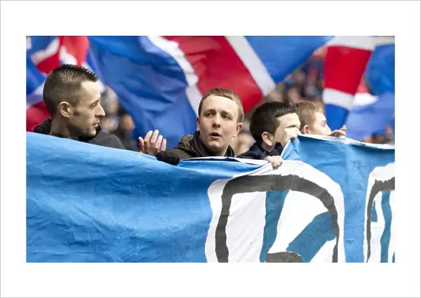 Rangers Football Club: Unforgettable 2003 Scottish Cup Victory Celebrations at Ibrox Stadium - Scottish Cup Winners Banner Waves Amidst Jubilant Fans