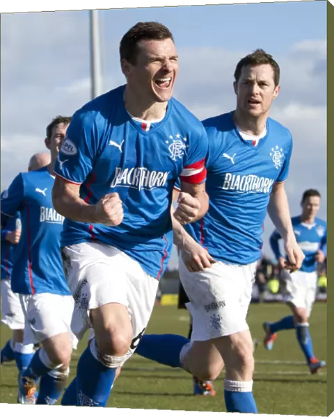 Rangers Lee McCulloch Celebrates Goal in Scottish League One Victory