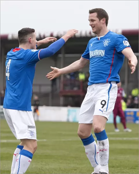 Rangers: Daly and Aird Celebrate Goal in Scottish League One Victory