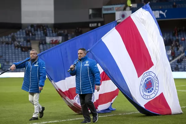Tribute to Glory: Rangers Football Club - Flag Bearers Honoring the 2003 Scottish Cup Victory