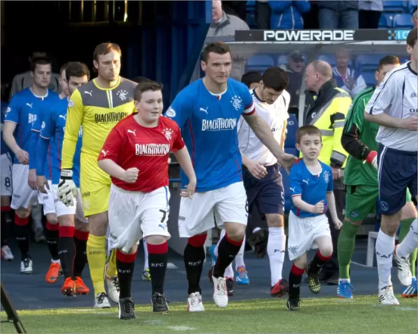Rangers Football Club: Lee McCulloch and Mascots Kick-Off Scottish League One Match at Ibrox Stadium - 2003 Scottish Cup Champions