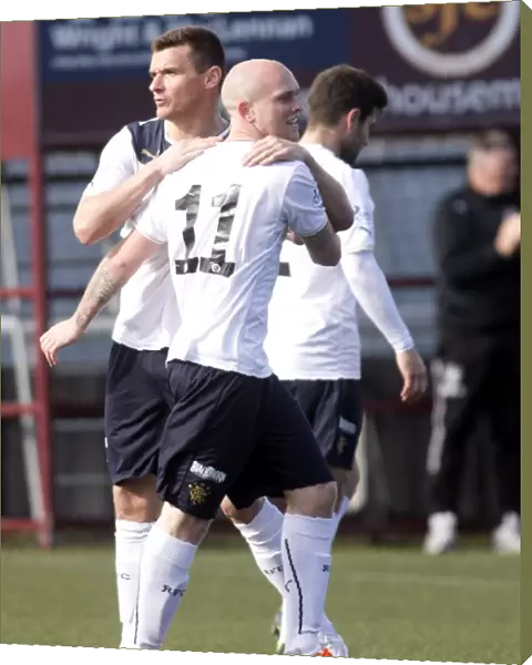 Rangers Nicky Law: Celebrating the Winning Goal in Scottish League One at Stenhousemuir