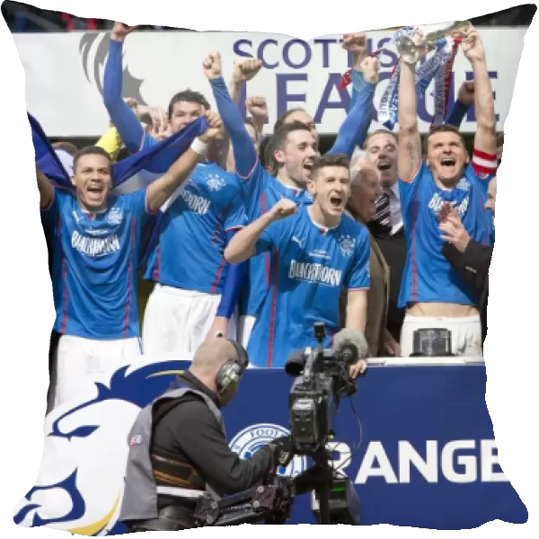 Rangers Football Club: League One Triumph - Celebrating with the Trophy at Ibrox Stadium (Lee McCulloch and Team)