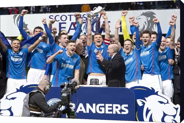 Rangers Football Club: League One Victory - Celebrating with the Trophy at Ibrox Stadium (2003)
