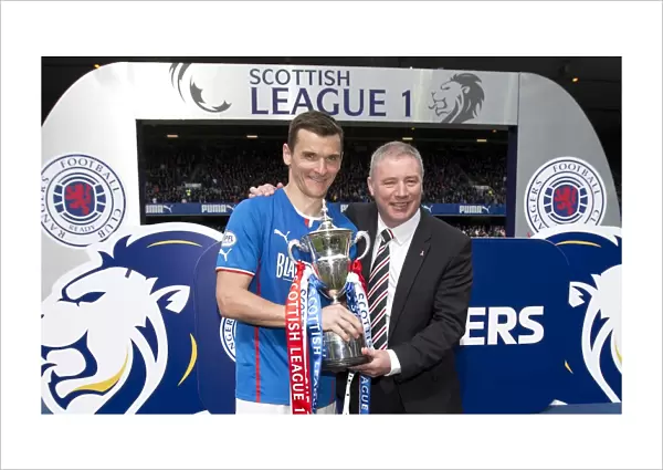 Rangers Football Club: League One Victory Celebration with Captains Lee McCulloch and Ally McCoist at Ibrox Stadium (2003) - Holding the League One Trophy