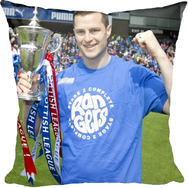 Rangers Football Club: Jon Daly's Triumphant League One Title Celebration with the Scottish Cup at Ibrox Stadium