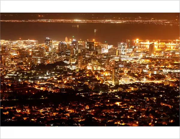 Electricity lights up the central business district of Cape Town