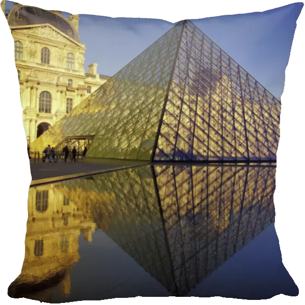 FRANCE, Paris Reflection, Pyramid. The Louvre