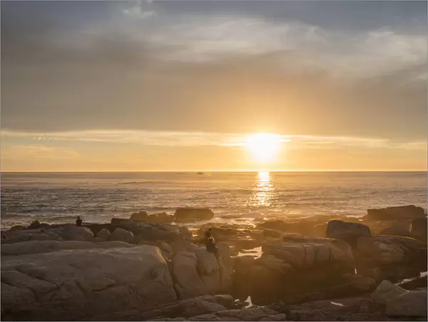 Wide shot of the sunset in Cape Town, Western Cape, South Africa