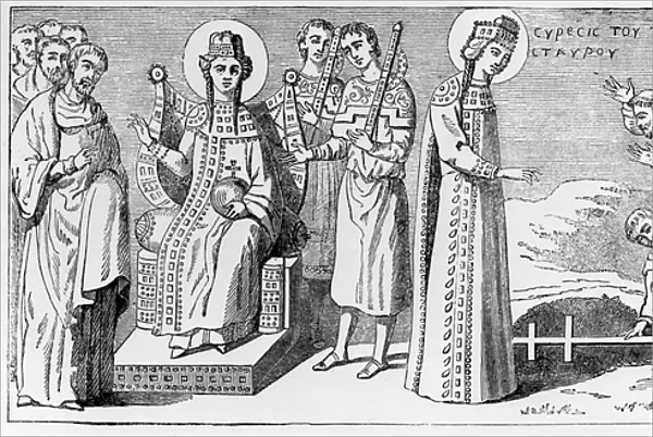 St. Helena Discovering the True Cross (engraving) (b  /  w photo)