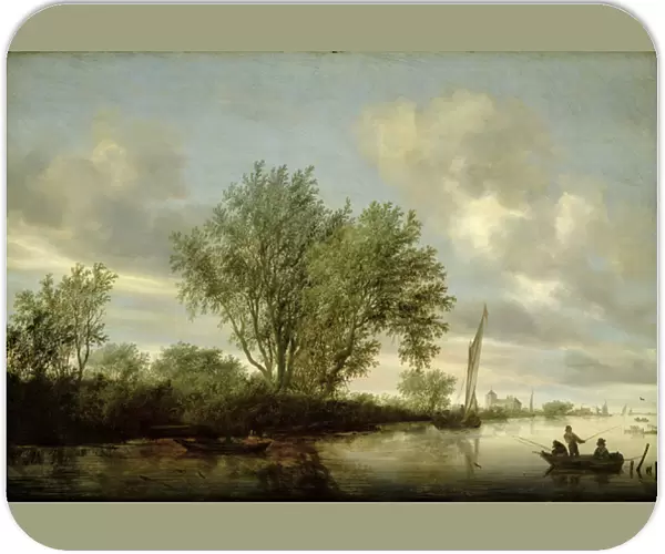 River Landscape, 1645 (oil on panel)