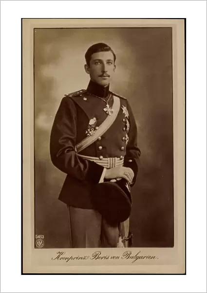 Ak Kronprinz Boris von Bulgarien, NPG 5463, Portrait, Uniform (b  /  w photo)