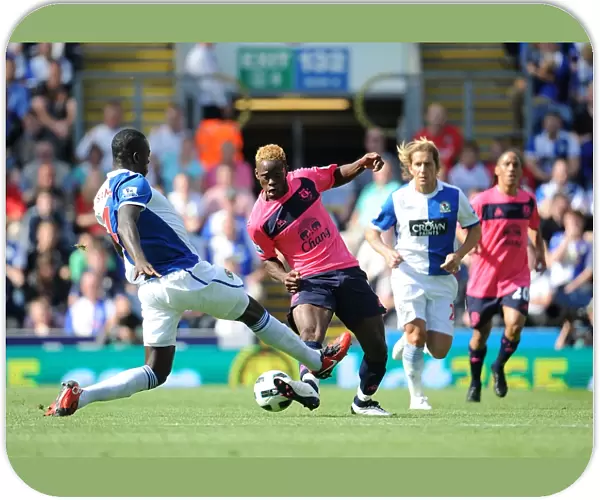 Intense Battle: Saha vs Samba - Everton vs Blackburn Rovers, Premier League (2010)