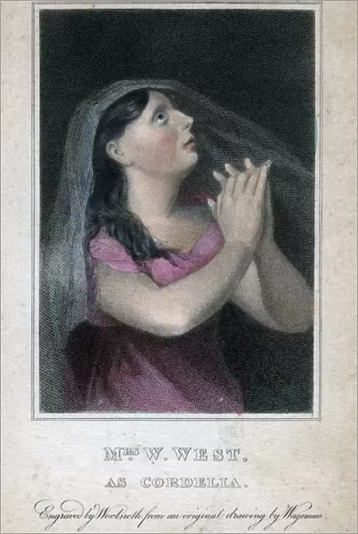 Mrs W West as Cordelia, 1820. Artist: Woolnoth