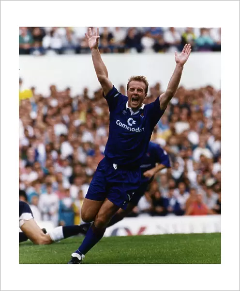 Kerry Dixon, Chelsea Football Player, celebrates scoring a goal