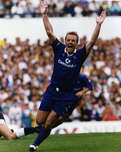 Kerry Dixon, Chelsea Football Player, celebrates scoring a goal