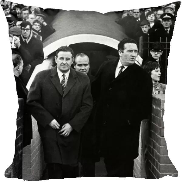 Willie Waddell football Rangers football manager Willie Waddell stands beside rival