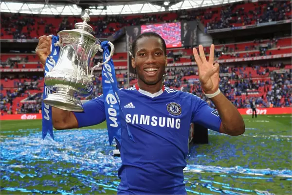 Didier Drogba's Triumph: Chelsea's FA Cup Victory Celebration (May 2010)