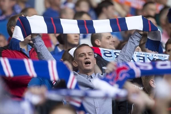Ecstatic Rangers Fans Celebrate 5-0 Victory Over East Fife at Ibrox Stadium