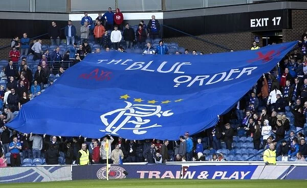 Euphoric Rangers Fans Celebrate Scottish Cup Victory with Winners Banner at Ibrox Stadium (2003)