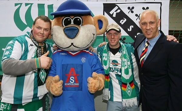 European Nights in Glasgow: A Warm Welcome to Werder Bremen Fans - Rangers Football Club: Cheerleaders, Broxi Bear, and Mark Hateley