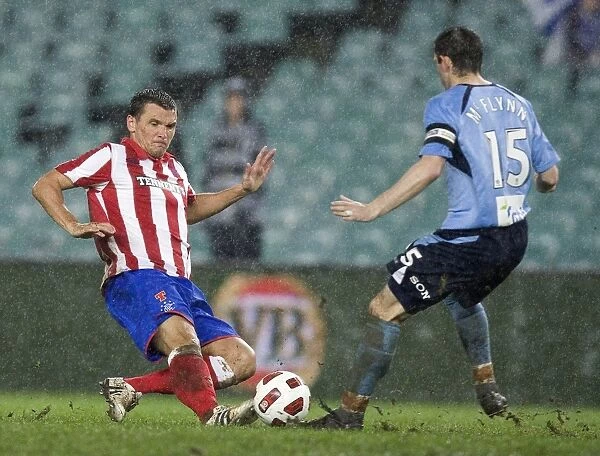 Intense Clash: Lee McCulloch vs Terry McFlynn at Sydney Football Stadium (Rangers vs Sydney FC, Sydney Festival of Football 2010)