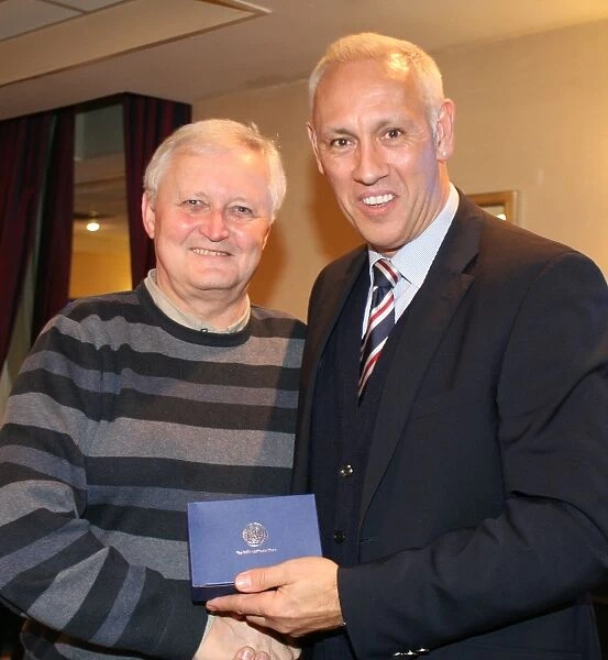 Mark Hateley and Winning Racegoer Celebrate Charity Race Night Victory with Rangers Football Club (2008)