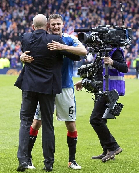 Mark Warburton and Dominic Ball: Rangers Scottish Cup Semi-Final Victory Celebration over Celtic at Hampden Park