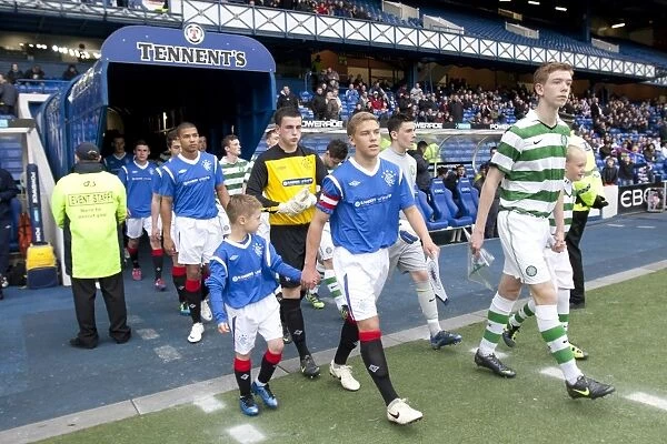Murdoch and Findlay Lead Out Young Rangers and Celtic Teams in Glasgow Cup Final at Ibrox Stadium (2012)