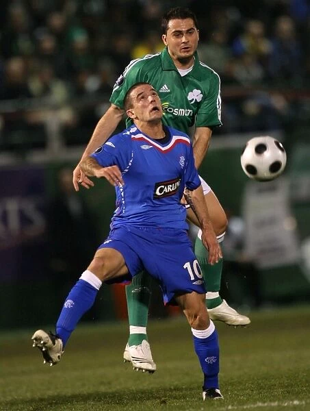 Nacho Novo vs Marcelo Mattos: A Tense UEFA Cup Showdown Between Rangers and Panathinaikos (1-1) at Apostolos Nikolaidis Stadium