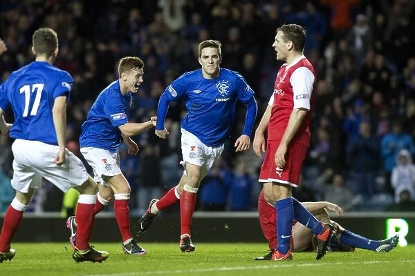 Rangers Andy Little: Exulting in His Goal - Rangers 2-0 Stirling Albion at Ibrox Stadium