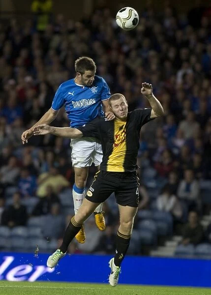 Rangers Andy Little Scores Dominant Header (2-0) Against Berwick Rangers in Ramsden Cup Round Two at Ibrox Stadium