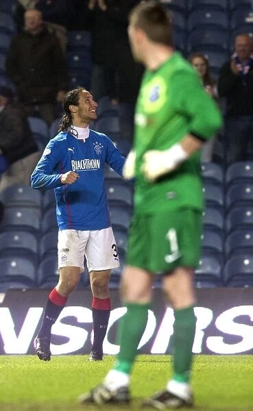 Rangers Bilel Mohsni Scores Double: Triumphant Moment at Ibrox Stadium in the 2003 Scottish Cup Win