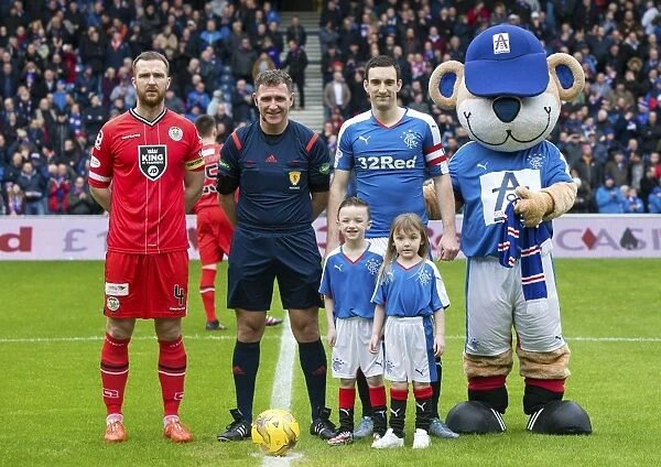 Rangers Captain Lee Wallace and Mascots Celebrate Scottish Cup Victory at Ibrox Stadium (2003)