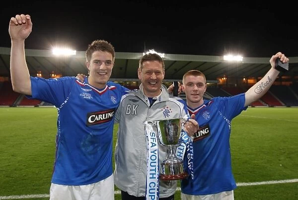 Rangers: Celebrating Youth Cup Victory over Celtic (2008) - Andrew Little and John Fleck