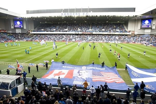 Rangers Fans Epic Pre-Match Parade: Uniting Ibrox Stadium Before the Thrilling 1-2 Showdown Against Heart of Midlothian