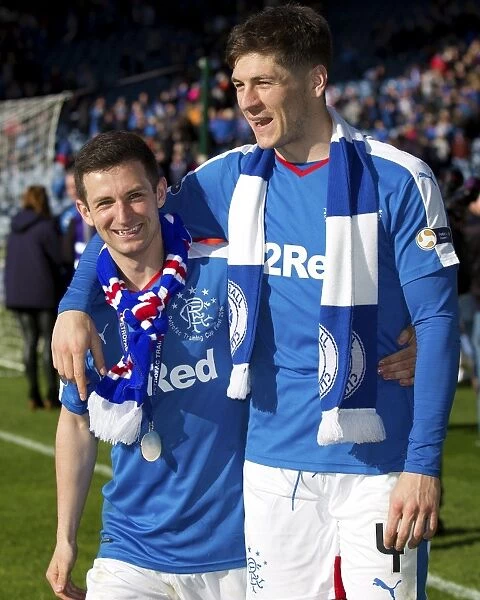 Rangers FC: Jason Holt and Harry Forrester Celebrate Petrofac Training Cup Victory at Hampden Park (2003)
