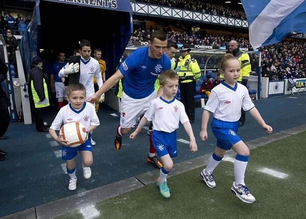 Rangers FC: Lee McCulloch and Mascots Kick-Off Ibrox Stadium Match Against Annan Athletic