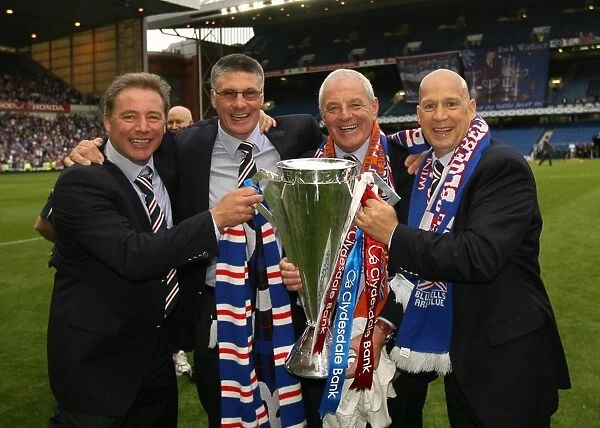 Rangers Football Club: 2008-09 Clydesdale Bank Premier League Champions - Triumphant Team with McCoist, Stewart, Smith, and McDowall and the League Trophy