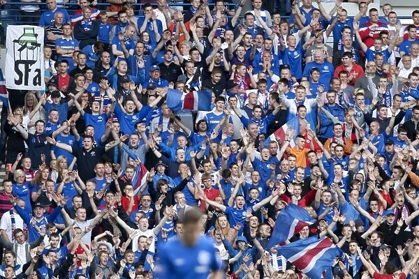 Rangers Football Club: Blue Order Fans Triumphant Celebration at Ibrox Stadium after 5-1 Victory over East Stirlingshire