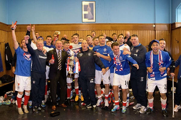 Rangers Football Club: Celebrating Third Division Victory with the Irn Bru Trophy at Ibrox Stadium