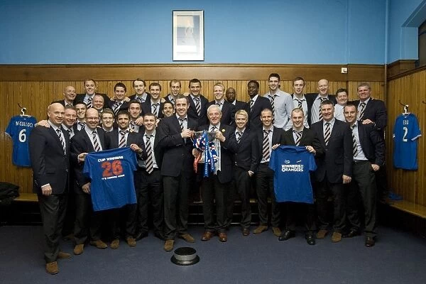 Rangers Football Club: Champions Triumph in Ibrox Dressing Room - Co-operative Insurance Cup Victory over Saint Mirren